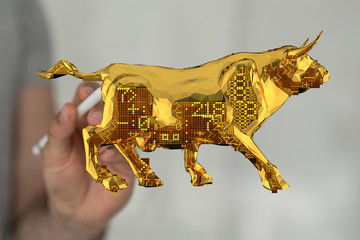 Economy and disease as an economic pandemic fear and coronavirus fears or virus Outbreak and Stock market selling as a sick financial health business recession concept with 3D illustration elements..