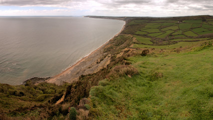 Dorset coast around Bridport, seen from Golden Cap