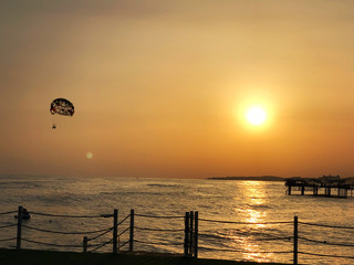 sunset over the sea