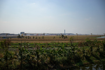 A beautiful view of Suvarnabhumi Airport in Bangkok, Thailand.