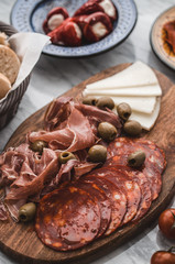 Spanish ham and cheese antipasti