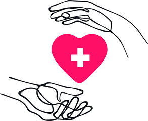 Crop hands holding heart with cross 