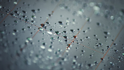 Gotas de agua sobre el cristal de un coche