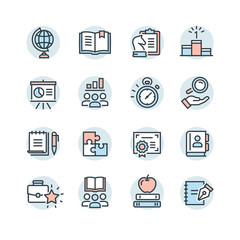 vector icons of school subjects
