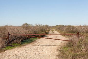 Fototapeta na wymiar Field entrance to a field in Galveston, Texas, USA