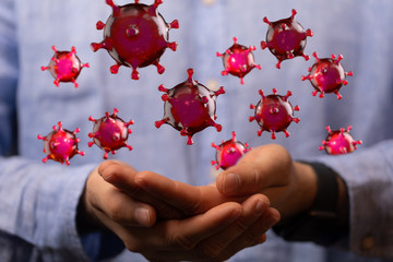 contagious coronavirus pandemic, dangerous virus outbreak 3d.