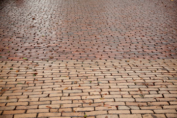 Old pavement of the streets in Savannah, Georgia, USA
