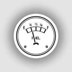 fuel gauge low on white. Fuel icon Vector Illustration.