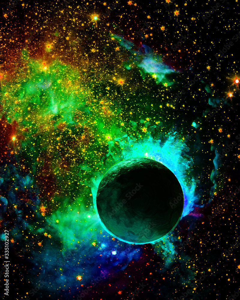 Wall mural planet x glowing in deep space