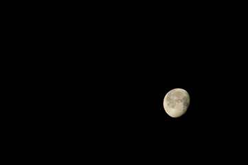 Moon over the island of El Hierro. Canary Islands. Spain.