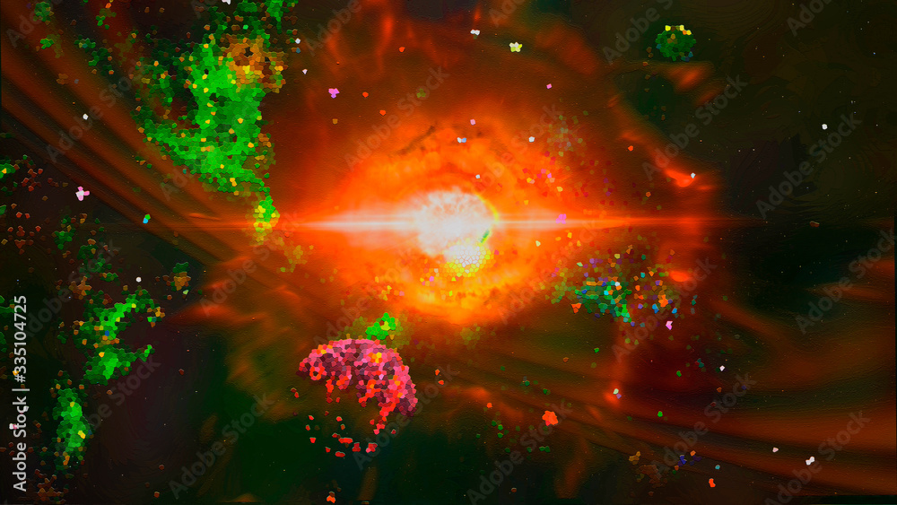 Wall mural abstract representation of a star exploding in space