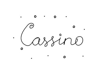 Cassino phrase handwritten with a calligraphy brush. Casino in portuguese. Modern brush calligraphy. Isolated word black