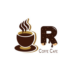 Letter  for Coffee logo design vector template with Vintage Concept style. beverage products for coffee shop, Cafe, Coffee House, Coffee maker, Company and Business.