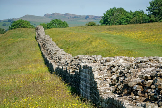 Hadrian&rsquo;s Wall, also called Roman Wall or Picts&rsquo; Wall, is a UNESCO World Heritage Site. This portion is near Brampton in northern England.