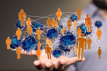 epidemic digital virus  3d protection.