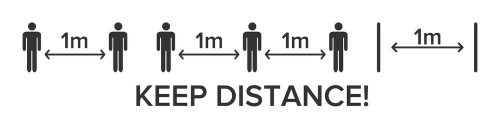 Social distancing, keep distance in public society people to protect from COVID-19 coronavirus outbreak spreading concept, Infographic design distance away in the meeting with virus pathogens vector e