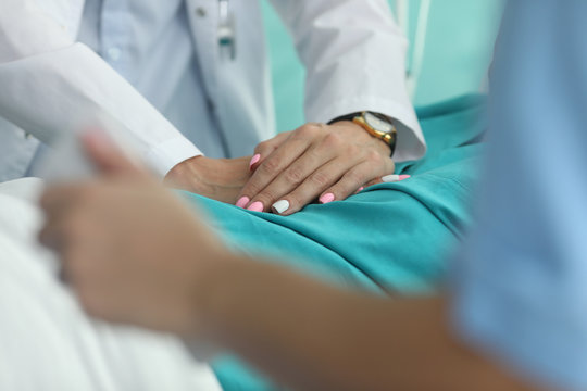 Doctor hands rehabilitation procedures for patient. Diagnosis and treatment diseases pulmonological profile. Selection and implementation optimal therapy for heart failure. Ambulatory conditions