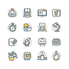 vector icons of school subjects
