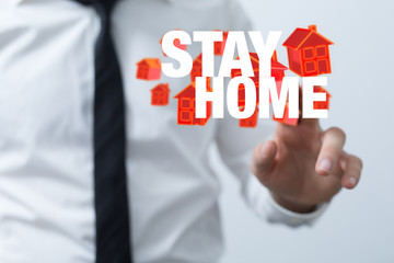 Stay home digital stay safe 3d.