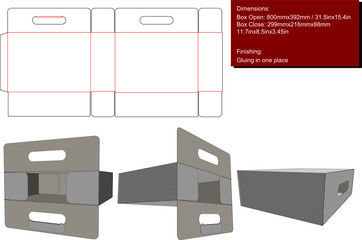 Carrier for many products die cut vector