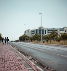 Department contrasting with walkway