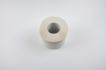 New toilet roll on white background