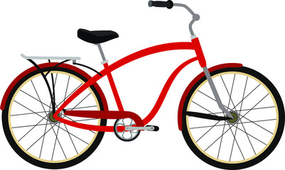 Illustration of bicycle, with white background vector