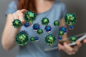 Virus abstract background. protection Genetics Bacteriological Microorganism..