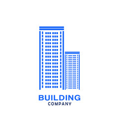 Vector symbol design for real estate company. Buildings abstract logo design template. Home icon idea. Construction sign.