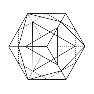 Black and white vector sketch of a tattoo set geometric shape, triangle, polygonal line art, line shape, tattoo design, vector illustration and seamless pattern.