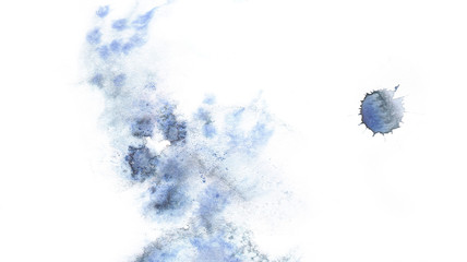 blue watercolor BLOB isolated background