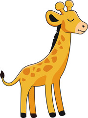  Illustration of giraffe with white background vector