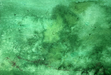 Fototapeta na wymiar green watercolor background horizontal texture