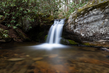 Upper Tom Creek Falls in the Pisgah National Forest in North Carolina
