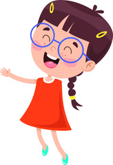 Illustration of happy kid, with white background vector
