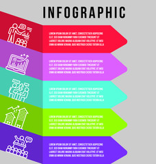 Illustration of Infographic template modern line business  with title,elements, creative,shapes - vector