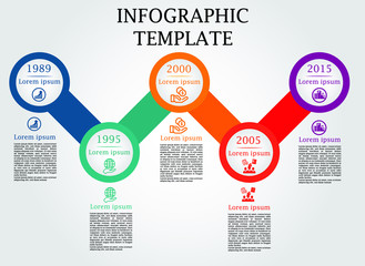 Illustration of Infographic template modern line business  with title,elements, creative,shapes - vector