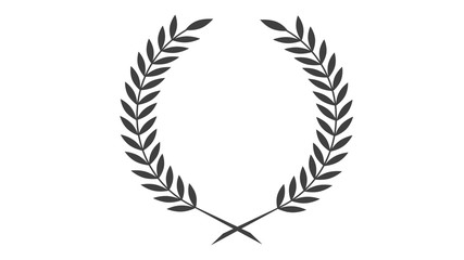 Wreath icon on white background,wheat icon,black wheat icon