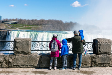 Social distancing guidelines for the COVID-19 coronavirus pandemic are in effect at Niagara Falls,...