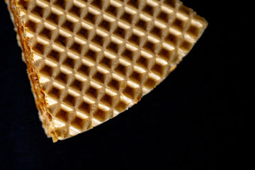 beautiful wafer stick on a black background