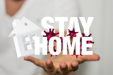 Stay home digital stay safe 3d.