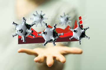 virus economic impact concept image.