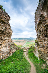 View of the ruins with walkpath