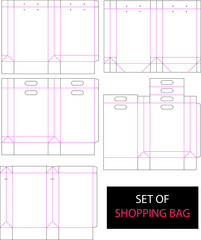 Set Of Shopping Bag - Vector