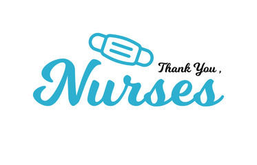 Thank Nurses Vector Template Design Illustration with face mask