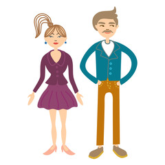 Boy and girl happy family couple in love