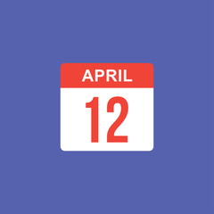 Fototapeta premium calendar - April 12 icon illustration isolated vector sign symbol