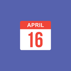 calendar - April 16 icon illustration isolated vector sign symbol