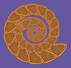 abstract pattern, fractal, mandala of multicolored flower fragments, isolated image on a white background.