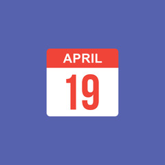 calendar - April 19 icon illustration isolated vector sign symbol
